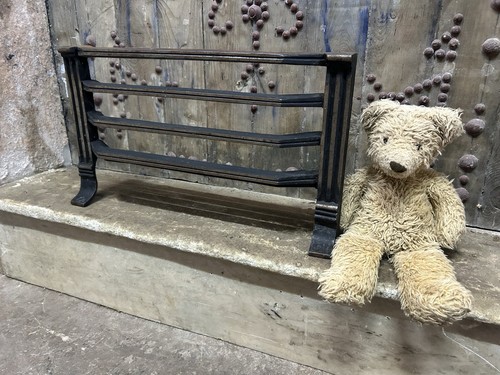 Antique cast iron fire grate - cast,