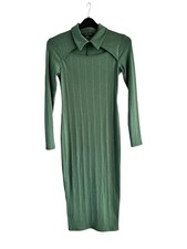 Primark Green Collared Long Sleeve Dress Size 6-8 UK New Without Tags