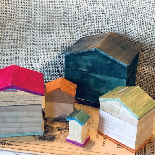 Nesting houses set wooden - of,