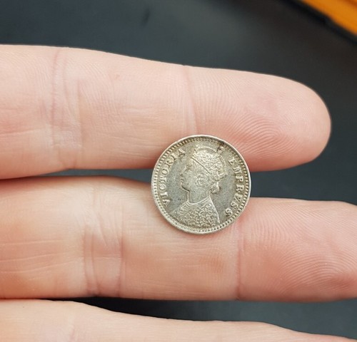 Silver anna coin - silver, old