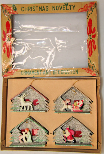 Set vintage putz cardboard - vintage,