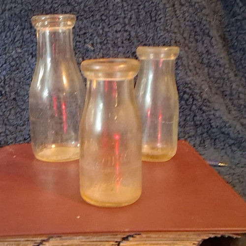 Lot clear glass milk - 3,