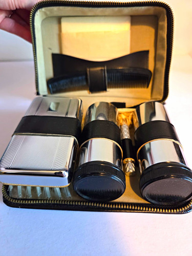 Travel shaving kit set black - kit,