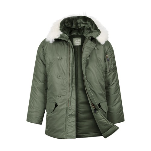 Army parka padded jacket - army,