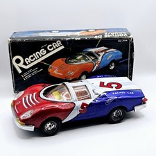 Vintage 1960's Bandai Tin Toy Friction Race Car | Rare | Boxed