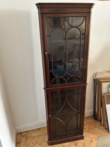 Antique corner display cabinet - display,