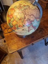 Vintage Large Light up Danish Scan Globe  Rotating World, plug in/illuminated 