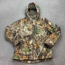 RealTree Jacket Womens Medium Brown Workwear Camo Hunting Hood Padded Coat Lady*