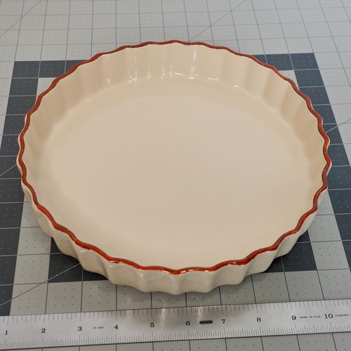 Antique ceramic tart pan - 9.5",