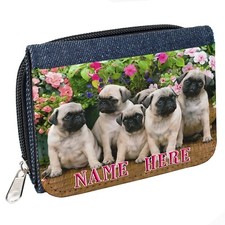 Personalised Girls Purse Pugs