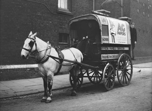 Old train photo horse - photo, pulling
