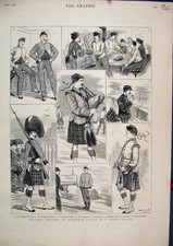Original Old Antique Print