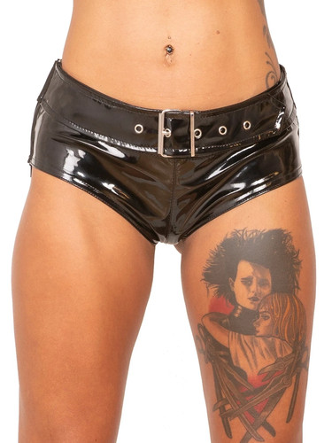 Honour black pvc micro mini - black,