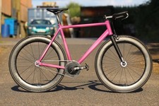 custom painted boardman tk fixed gear frame. hand build carbon wheels.