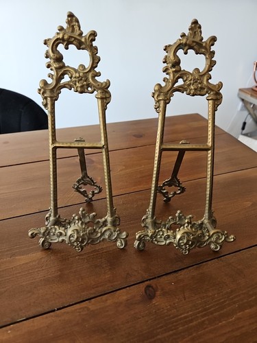 Vintage pair brass - brass, easel