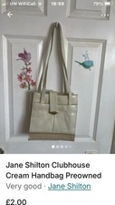 Jane Shilton Clubhouse Vintage Cream Handbag Lovely Condition