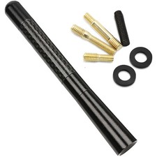 Car Roof Short Rod Antenna 12cm Carbon Design Radio Universal Adapter Base DAB