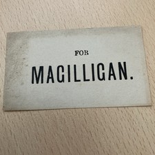 Luggage label.    (.  For.  Magilligan.  )