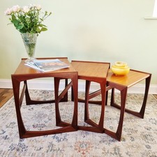 G Plan Teak Quadrille Nest Of Tables Coffee Side End Tables Vintage MCM Danish 