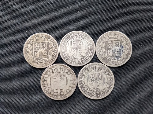 British silver half - 5x, crowns
