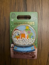 2025 Disney Parks Happy Holidays Vero Beach Resort Snowglobe Pin Donald Duck LE