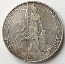 1904 SILVER FLORIN UK COIN