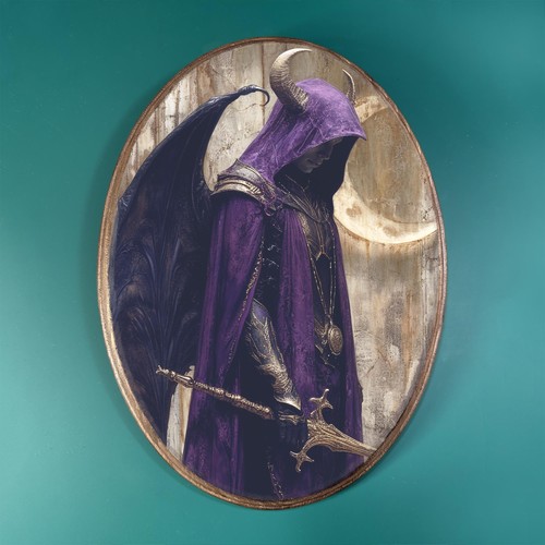 Purple hooded wizard figure - purple,