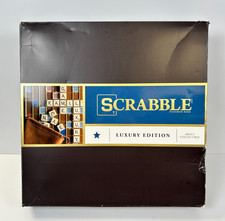 Scrabble Luxury Edition with Rotating Wooden Game Board by Winning Solutions