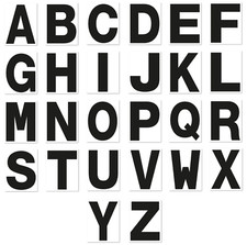 Self-Adhesive CAPITAL Alphabet Letters Stickers Permanent A-Z Black Colour 3"