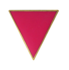 Pink Triangle LGBTQ+ Gay Pride Gold Plated Pin Badge