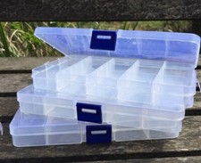 3 x Transparent 15 Removable Section Compartment Organiser Box Plastic divider