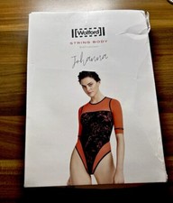 Wolford Johanna String Body XS. Black All over. New. Damaged Box
