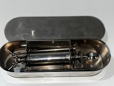 Vintage metal Syringe Set with Attachments and Case – Medical Instrument