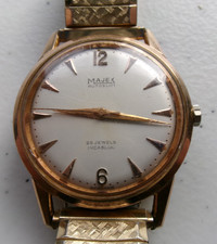 MAJEX AUTOSLIM WATCH - AUTOMATIC WRISTWATCH - GOLD PLATE 20u - 25 JEWELS - WORKS
