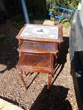 Nest of Tables Set x3 Pieces Antique Vintage Coffee WoodenTables