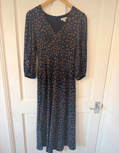 Jaeger blue brown polka dot - polka,