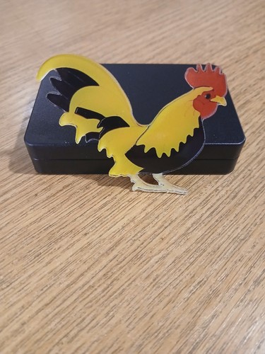 Acrylic cockrel rooster brooch - acrylic,
