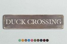 DUCK CROSSING Vintage Style Wooden Sign. Shabby Chic Retro Home Gift