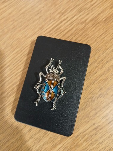 Enamel rhinestoned beetle - enamel,