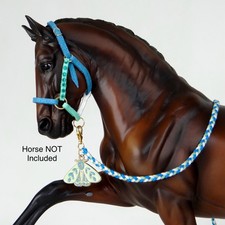 Handmade Breyer Traditonal 1:9 Halter with Gems + Moth Lead Model Horse Tack