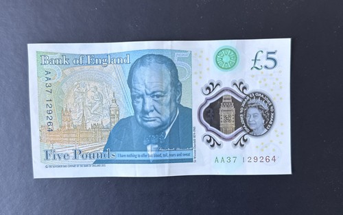Note aa37 genuine banknote - £5,