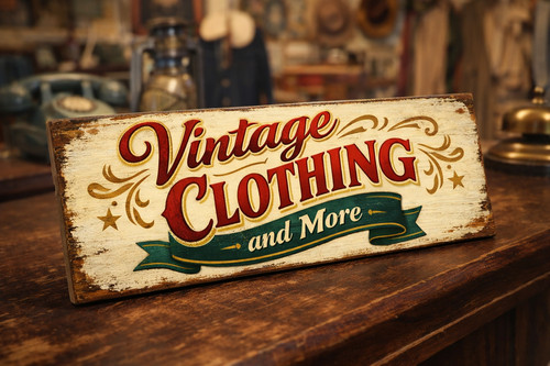 Vintage clothing sign - vintage, old