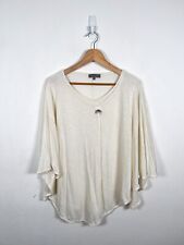 Sahara Top Womens S M Cream Lagenlook Linen Layered Drapey Flowy Relaxed Poncho