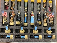 US American Civil War Generals Painted Set of Chess Men 4.5" MED NO BOARD NEWBOX
