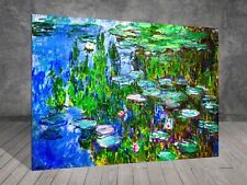 Claude Monet Water Lilies FLOWER LAKE FRAMED CANVAS PAINTING ART PRINT 191