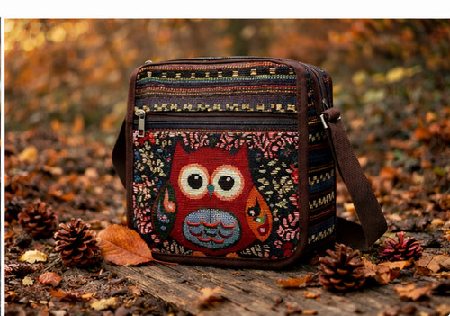 Red owl woven - owl,