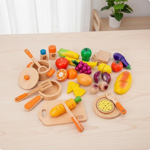 Pieces wooden food toy - pieces,