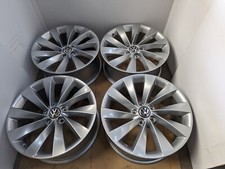 4x GENUINE SILVER VW SCIROCCO PASSAT CC GOLF TOURAN CADDY 18" ALLOY WHEELS