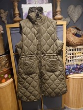 GEORGE ASDA BNWOT KHAKI HOODED SLEEVELESS QUILTED ADJ DRAWSTRING WAIST GILET 