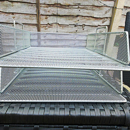 Silver metal mesh tier - metal,